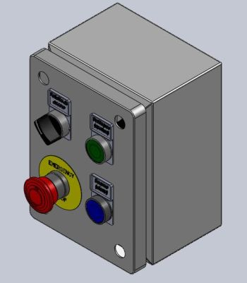 Diseño y fabricación de botoneras de 4 elementos en cajas